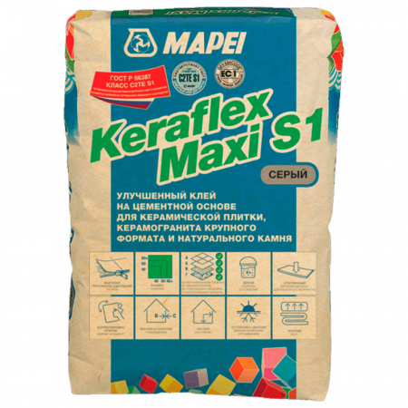 Клей для плитки Mapei Keraflex Maxi S1 серый 25 кг 1203025