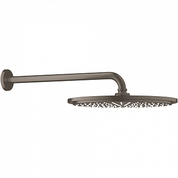 Верхний душ с душевым кронштейном Grohe Rainshower Cosmopolitan тёмный графит матовый 26066AL0