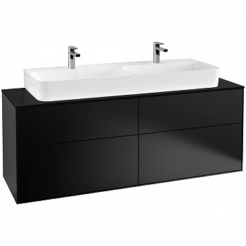 Тумба под раковину Villeroy & Boch Finion black matt lacquer G20200PD 160 см.