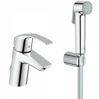 Смеситель для раковины с гигиеническим душем Grohe Eurosmart хром 23124002