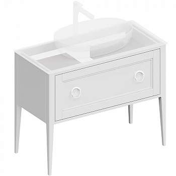 Тумба под раковину Kerama Marazzi Plaza Classic Neo белый матовый PL.CN.100.1+1\WHT.M 100 см.