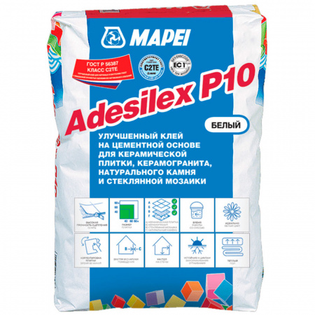 Клей для плитки Mapei Adesilex P10 белый 25 кг 277225